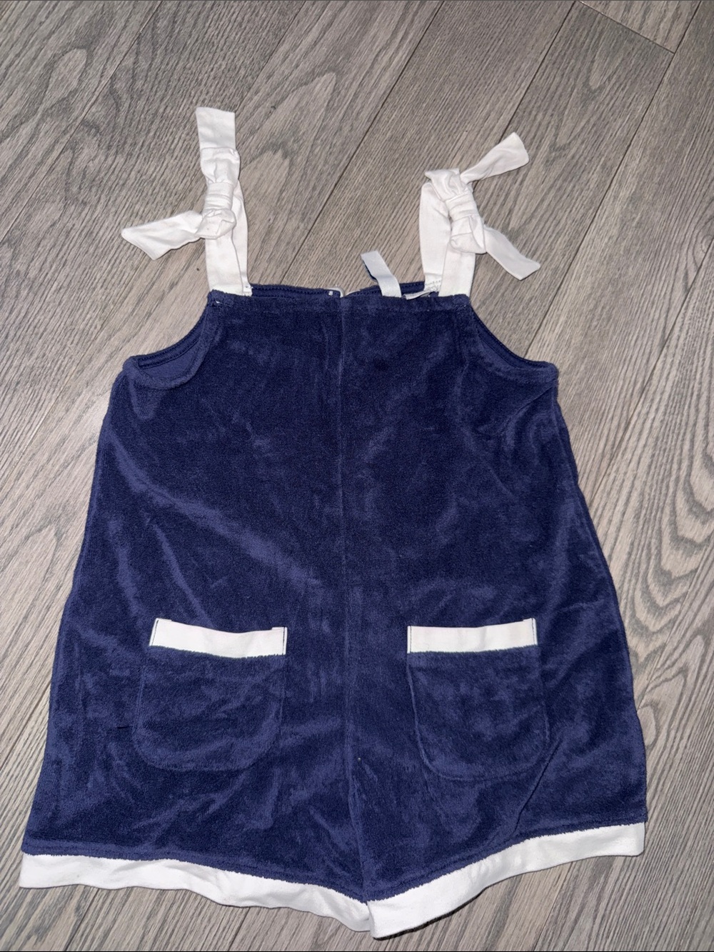 Janie and Jack Navy Blue One-Piece Romper with White Straps